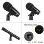 XTUGA New MI7 7-Piece Wired Dynamic Drum Mic Kit (Whole Metal)- Kick Bass, Tom/Snare & Cymbals Microphone Set - Use for Drums, Vocal, Other Instrument Complete with Thread Clip, Inserts, Mics Holder