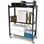 Origami 3-Shelf General Purpose Collapsible/Foldable Shelving Unit, Small Rack with Wheels | Organizer, Rolling Cart, Home Kitchen Laundry Closet Storage, Metal Wire, Pre-Assembled | Black Origami 3-Shelf General Purpose Collapsible/Foldable Shelving Unit, Small Rack with Wheels | Organizer, Rolling Cart, Home Kitchen Laundry Closet Storage, Metal Wire, Pre-Assembled | Black