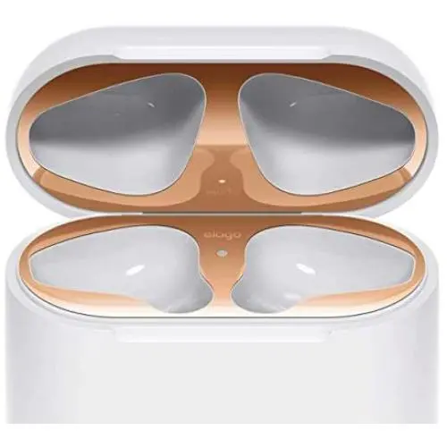 elago Upgraded AirPods Dust Guard (Rose Gold, 1 Set) – Dust-Proof Film, Luxurious Looking, Must Watch Easy Installation Video, Protect AirPods from Metal Shavings [US Patent Registered]