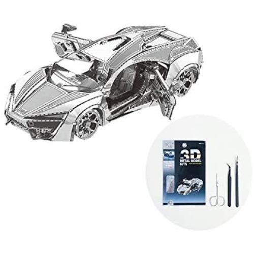 DIY 3D Car Metal Model 3D Puzzle 3D Laser Cut Jigsaw Toys 3D Metal Model Kit for Adults&Kids Mechanical Model Educational Toy Indoor Decoration Desk Toy Birthday Gift Collection Brain Teaser Puzzles