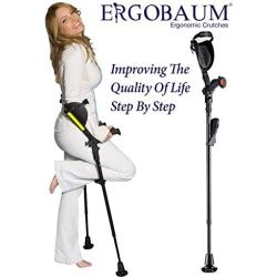 Crutches- Latest Generation Ergobaum by Ergoactives. 1 Pair of The''Pain Reduction'' Crutches