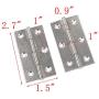 MTMTOOL 12 Pieces Silver Tone Folding Butt Hinge 2.7'' Stainless Steel Butt Hinges Home Hardware Cabinet Door Hinge