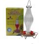 Hummingbird Feeder Durable Metal & Bottle Antique Glass Attract More Hummers to Your House & Outdoor Garden Features 4 Red Flower Feeding Ports It Has 13 Ounces Capacity