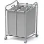 Simple Houseware 2-Bag Heavy Duty Rolling Laundry Sorter Cart, Silver