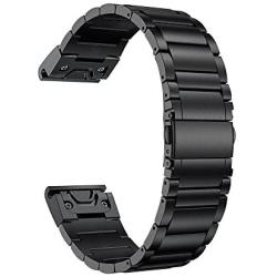 LDFAS Fenix 6S/5S Band, 20mm Titanium Metal Quick Fit Watch Strap Compatible for Garmin Fenix 6S/6S Pro/5S/5S Plus/D2 Delta S, Black
