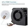 GDSTIME 120mm PWM 4 Pin 12V Dual Ball Bearing DC Brushless Blower Cooling Fan (4.72x4.72x1.26 inch), for Car Seat Amplifier Inflatables Inverter Ventilation