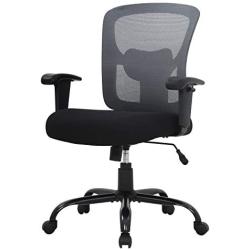 Big and Tall Office Chair 400lbs Desk Chair Mesh Computer Chair with Lumbar Support Wide Seat Adjust Arms Rolling Swivel High Back Task Executive Ergonomic Chair,Grey