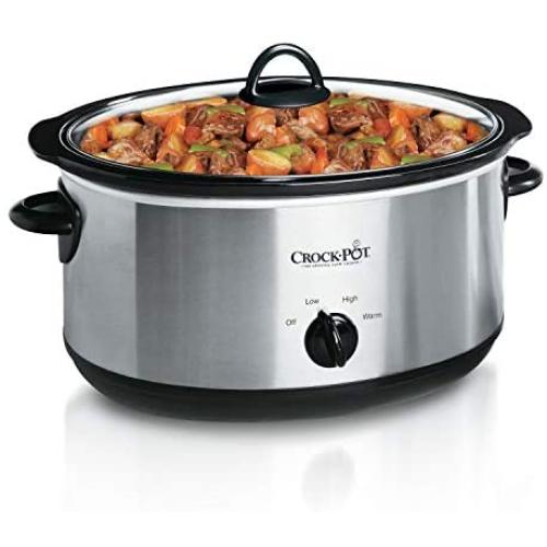 Crock-Pot 7-Quart Oval Manual Slow Cooker | Stainless Steel (SCV700-S-BR)