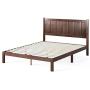 Zinus Adrian Wood Rustic Style Platform Bed with Headboard / No Box Spring Needed / Wood Slat Support, King