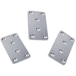 Hyever 3 Pieces Metal Flat Brace Stainless Steel Mending Plate for Furniture Corner Repair Fixing, Surface Brushed Finish 3'' ×1.57'' × 0.08''