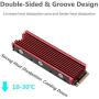 NVMe Heatsinks for M.2 2280mm SSD Double-Sided Cooling Design（red）