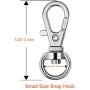 Paxcoo 150 Pcs Key Chain Hooks with Key Rings and D Rings Bulk for Lanyard Supplies (Small Size)