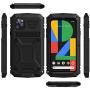 WintMing Compatible with Google Pixel 4XL Aluminium Metal Case Dropproof Shockproof Dustproof Cover Built-in Screen Protector Military Grade Defender Case with Kickstand (Black, 4XL)