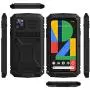 WintMing Compatible with Google Pixel 4XL Aluminium Metal Case Dropproof Shockproof Dustproof Cover Built-in Screen Protector Military Grade Defender Case with Kickstand (Black, 4XL)