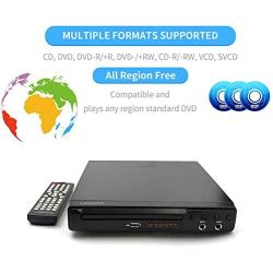 LP-077 DVD Player for TV, Region Free DVD CD Discs Player with HDMI & AV Output (HDMI & AV Cable Included), HD1080P, Built-in PAL/NTSC, Supports MIC/USB2.0 (Metal Case)