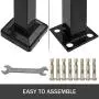 Happybuy Transitional Handrail Fits 1 or 3 Steps Black Stair Rail Handrails for Outdoor Steps Wrought Iron Handrail with Installation Kit