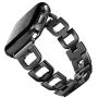 OULUCCI Stainless Steel Band Compatible Apple Watch Band 38mm 40mm Women Iwatch Series 6, SE, Series 5, Series 4, Series 3, Series 2 1 Accessories Metal Wristband D-Shape Sport Strap BLACK
