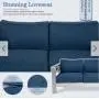 Kinsunny 4pcs Patio Furniture Sofa Shore Aluminum Outdoor Sectional Set Metal Conversation Set with Cushions Dark Blue