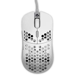 Gwolves HTM Hati Ultra Lightweight Honeycomb Design Wired Gaming Mouse 3360 Sensor - PTFE Skates - 6 Buttons - Only 61G (White)