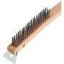 Forney 70521 Wire Scratch Brush, Stainless Steel with Curved Wood Handle, 13-3/4-Inch-by-.013-Inch Forney 70521 Wire Scratch Brush, Stainless Steel with Curved Wood Handle, 13-3/4-Inch-by-.013-Inch