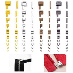 Kare & Kind Zipper Repair Kit - 4 Sizes and 4 Colors - 16 Sets of Zipper Boxes and Insertion Pins, 16 Pairs Zipper Top Stop, 16 Pcs Zipper Bottom Stop - Sizes 3/ 5/ 8/ 10 - Repair, Replacement, Sewing