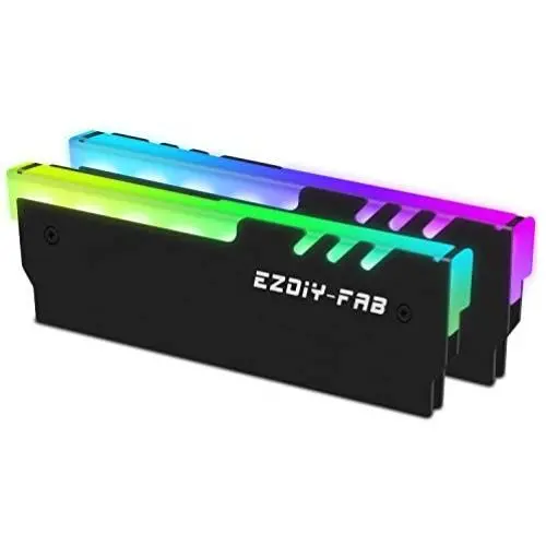 EZDIY-FAB ARGB DDR Memory RAM Cooler,RGB DDR Heatsink(Compatible with ASUS Aura Sync,GIGABYTE RGB Fusion, MSI Mystic Light) Black-2 Pack EZDIY-FAB ARGB DDR Memory RAM Cooler,RGB DDR Heatsink(Compatible with ASUS Aura Sync,GIGABYTE RGB Fusion, MSI Mystic Light) Black-2 Pack