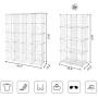 SONGMICS Wire Cube Storage, 20-Cube Modular Rack, Storage Shelves, PP Plastic Shelf Liners Included, 48.4'' L x 12.2'' W x 60.2'' H White ULPI45W