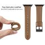 BRG Leather Bands Compatible with Apple Watch Band 44mm 42mm 40mm 38mm, Men Women Replacement Genuine Leather Strap for iWatch SE Series 6 5 4 3 2 1, Brown Band/Black Adapter, 40mm 38mm