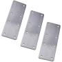 Hyever 3 Pieces Flat Straight Brace Bracket Steel Metal Mending Fixing Plate,Brushed Finish 5.4'' × 1.9'' × 0.08''