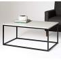 Walker Edison Modern Marble and Metal Frame Open Rectangle Coffee Accent Living Room Ottoman End Table, 42 Inch
