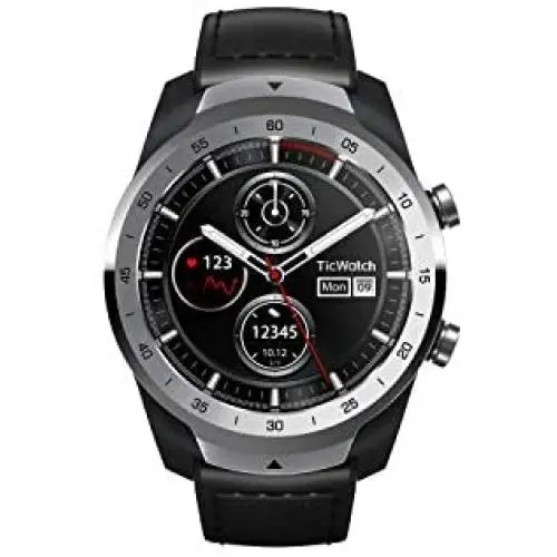 TicWatch Pro, Premium Smartwatch with Layered Display for Long Battery Life, NFC Payment and GPS Build-in, Wear OS by Google, Sleep Tracking, Compatible with iOS and Android (Silver)