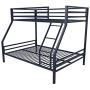 Novogratz Maxwell Twin/Full Metal Bunk Bed, Sturdy Metal Frame with Ladder and Safety Rails, Navy Blue