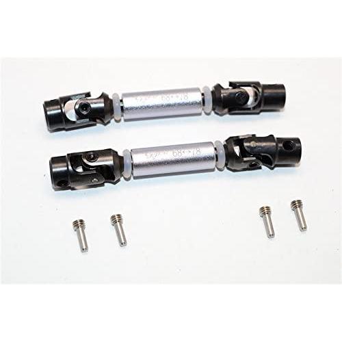 Thunder Tiger Kaiser XS Upgrade Parts Steel+Aluminum Front & Rear Main Drive Shaft (68mm-78mm) - 2Pcs Set Gray Silver