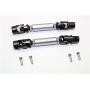 Thunder Tiger Kaiser XS Upgrade Parts Steel+Aluminum Front & Rear Main Drive Shaft (68mm-78mm) - 2Pcs Set Gray Silver