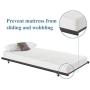 VECELO Twin Only/Roll Out Trundle Bed Frame/Enhanced Metal Slats Support, Black