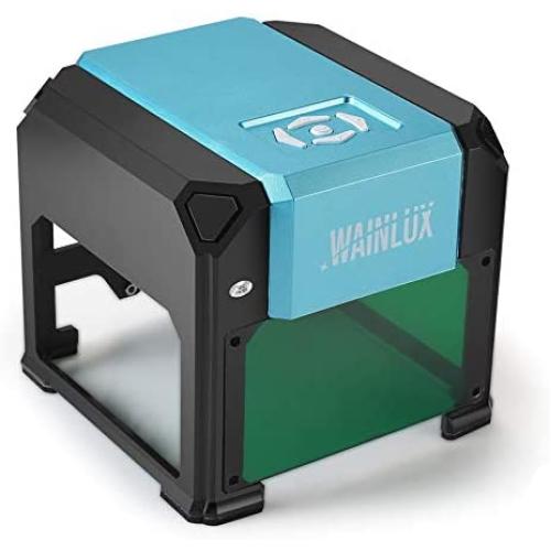 WAINLUX Laser Engraving Machine, Support Win, MAC Connection, 3000mW Small Desktop Laser Marking Machine, Laser Etching Range 3.14×3.14, ABS Material, for DIY Logo--Blue