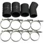 Turbo Intercooler Pipe and Boot Kit tubes Powerstroke Fit for F350 6.0L 2003-2007 (Silver)
