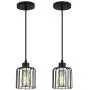 ZhLCY 2 Pack Vintage Mini Wire Pendant Lights with Matte Black Metal Shape, Industrial Caged Hanging Lights, Rustic Farmhouse Lighting Fixtures for Kitchen Loft Bar Counter Foyer Dining Room ZhLCY 2 Pack Vintage Mini Wire Pendant Lights with Matte Black Metal Shape, Industrial Caged Hanging Lights, Rustic Farmhouse Lighting Fixtures for Kitchen Loft Bar Counter Foyer Dining Room