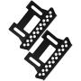 Tbest 2Pcs RC Side Pedal, Side Metal Pedal Plate Step Sliders Climber Car Parts Compatible with Axial SCX10 1/10 RC Tracked Vehicle (Black)