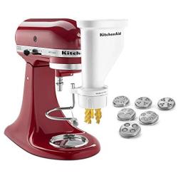 KitchenAid KSMPEXTA Gourmet Pasta Press Attachment with 6 Interchangeable Pasta Plates, White