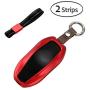 AziPro Tesla Model S Key Fob Cover, Alumium Hard Keyless Remote Flip Key Protection Case Cover Key Chain Men Women (Model S & Model 3，Red)