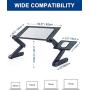 Adjustable Laptop Table, RAINBEAN Laptop Stand for Bed Portable Lap Desk Foldable Laptop Workstation Notebook Riser with Mouse Pad Side Ergonomic Computer Tray Reading Holder TV Bed Tray Standing Desk