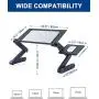 Adjustable Laptop Table, RAINBEAN Laptop Stand for Bed Portable Lap Desk Foldable Laptop Workstation Notebook Riser with Mouse Pad Side Ergonomic Computer Tray Reading Holder TV Bed Tray Standing Desk