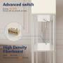 Addlon LED Modern Shelf Floor Lamp with White Lamp Shade and LED Bulb - Display Shelves Floor Lamps for Living Room Bedroom and Office - White