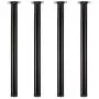 QLLY 28 inch Adjustable Metal Desk Legs, Office Table Furniture Leg Set, Set of 4 (Black)