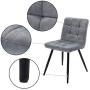 Duhome Dining Chairs Reception Chairs, Accent Living Room Chairs Fabric with Black Metal Legs for Living Room/Kitchen/Vanity Set of 4 Grey