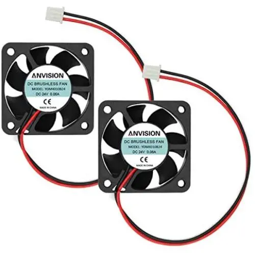 ANVISION 2-Pack DC 24V 40mm x 10mm Brushless Cooling Fan, Dual Ball Bearing, YDM4010B24