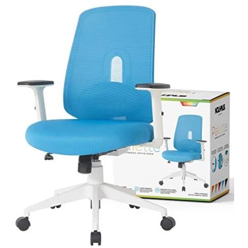 NOUHAUS Palette Ergonomic Office Chair Comfortable Swivel Computer Desk Chair, Lumbar Adjust Rolling Chair. (Blue)
