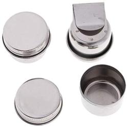 3 Piece Single Dipper Palette Cups Stainless Steel Palettes Container Cup with Clip and Lid fit for Drawing