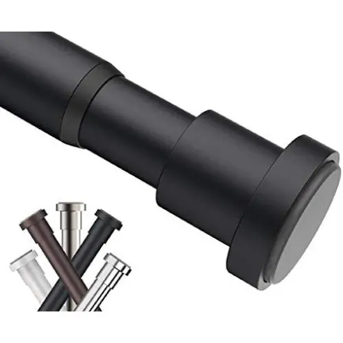 BRIOFOX Tension Curtain Rod 43-73 Inches, Rust-Resistance Shower Curtain Rod for Windows or Doorways, Matte Black BRIOFOX Tension Curtain Rod 43-73 Inches, Rust-Resistance Shower Curtain Rod for Windows or Doorways, Matte Black